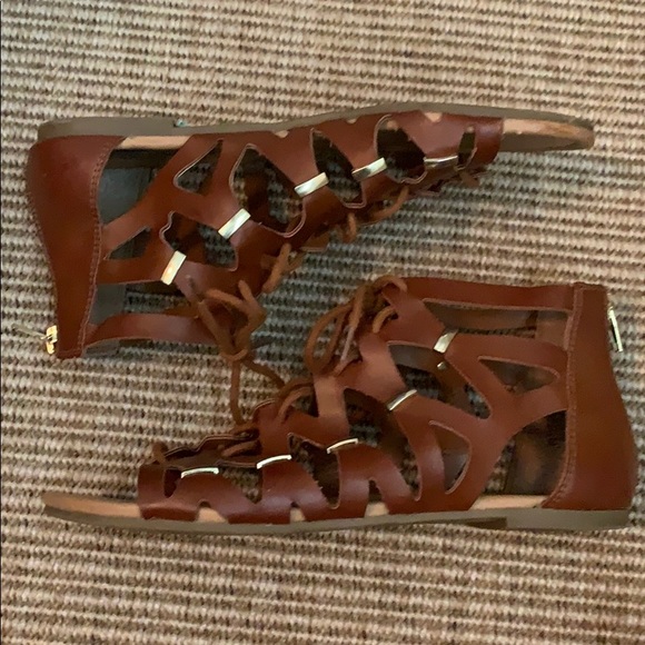 Steve Madden Leather Lace-Up Gladiator Sandals - Picture 2 of 5